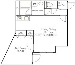 メイユール新小岩 4階1LDKの間取り