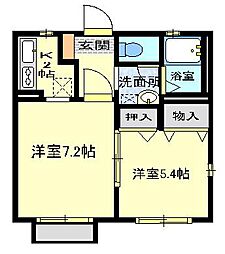 サンセットK 2Kの間取図画像