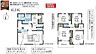 間取り：【間取図/2号棟】開放感のある約19.8帖のLDK。水回りが集約され、家事動線がスムーズな間取りです。各洋室に収納があり、居住空間を有効に利用できます。