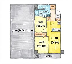 マンション東武練馬 2LDKの間取図画像