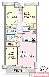 コンファーレ戸田公園 2SLDKの間取図画像