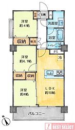 桜台コーポ 3LDKの間取図画像