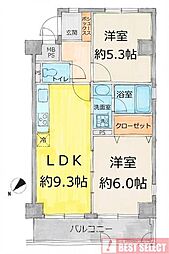 サンピア浮間舟渡 2LDKの間取図画像