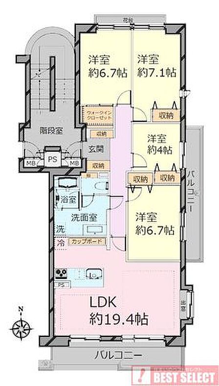 4LDK 間取り
