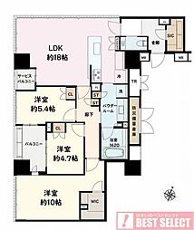 Brillia二番町 3LDKの間取図画像