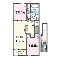 ｓｏｒａ 202 ｜ 長野県長野市松代町松代1347-8（賃貸アパート2LDK・2階・63.03㎡） その2