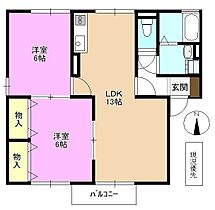 パインブリッジ稲里A・B  ｜ 長野県長野市稲里町中央３丁目（賃貸アパート2LDK・2階・55.47㎡） その2