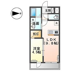 グレーシア瀬原田 1LDKの間取図画像
