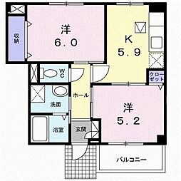 クリアネス 2Kの間取図画像