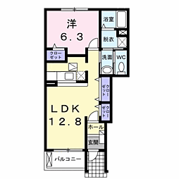 グランフィオーレA 1LDKの間取図画像