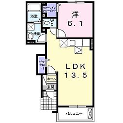 プロムナード 1LDKの間取図画像