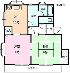 メゾン村松 2DKの間取図画像