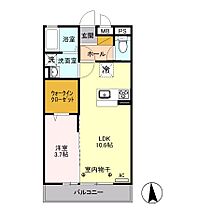 イナダ　バイシュライン 302 ｜ 長野県長野市稲田３丁目（賃貸アパート1LDK・3階・37.09㎡） その2