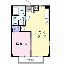 ハイム・ロジュマン　Ｂ 2階1LDKの間取り
