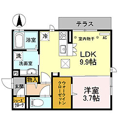 オッツ高田A 1LDKの間取図画像