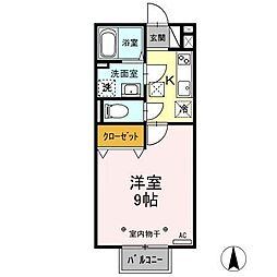 メゾン・ド・ボヌールA 1Kの間取図画像