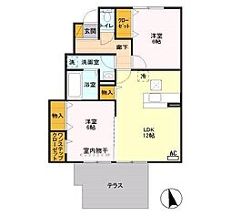 プライマリーコートE 2LDKの間取図画像