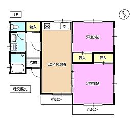 ウエンディ 2LDKの間取図画像