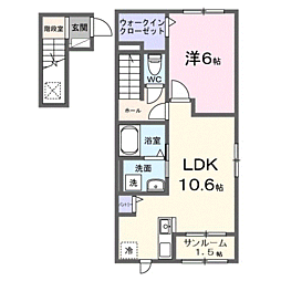 ミニョン フロル B 1LDKの間取図画像