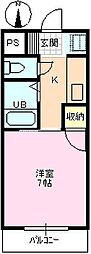 コーポブーケ 1Kの間取図画像