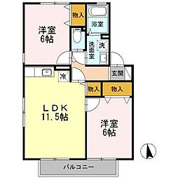 ベルメゾン町田B 2LDKの間取図画像