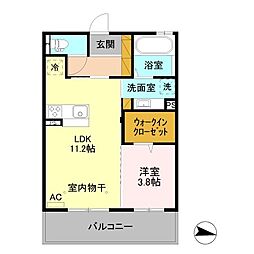 ライフコア吉田小町 1LDKの間取図画像
