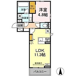 Oryza Folium(オリザ フォリウム) 1LDKの間取図画像