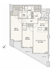 ダイナシティ碑文谷 2LDKの間取図画像