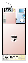 シャンティクティール1 ワンルームの間取図画像