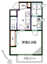 西武新宿線 新井薬師前駅 徒歩5分の賃貸アパート 3階1Kの間取り