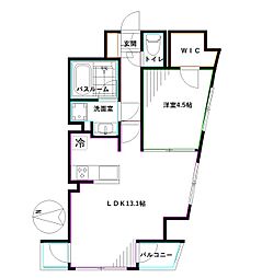 JR中央本線 高円寺駅 徒歩9分の賃貸マンション 6階1LDKの間取り