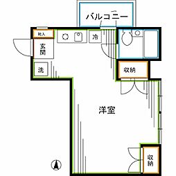 ナカフジハイム ワンルームの間取図画像