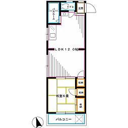 プリムヴェール阿佐谷 1LDKの間取図画像