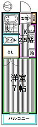 コート5 1Kの間取図画像