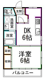 セゾン下井草 1DKの間取図画像