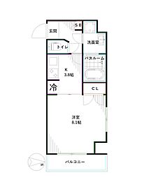 スペーシア高円寺1 1Kの間取図画像