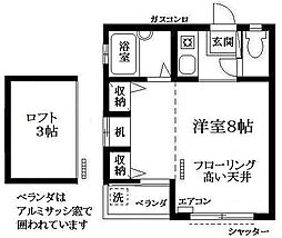 サクラハウス 1Kの間取図画像