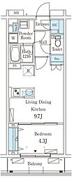 テラス杉並方南町 1LDKの間取図画像