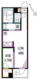 ハーモニーレジデンス中野若宮 1LDKの間取図画像