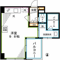 ビイルーム高円寺 ワンルームの間取図画像