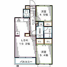 ライオンズマンション鷺ノ宮第2 2LDKの間取図画像