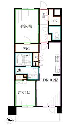 トラープランド蒼麗館 4階2LDKの間取り