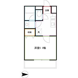 アズキャビンズ 1Kの間取図画像