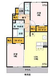メゾンドフルール 2LDKの間取図画像