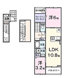 西東京市向台町5丁目アパート 2LDKの間取図画像