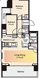 シティテラス武蔵境 2LDKの間取図画像