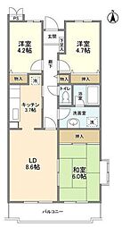 メゾンメルベーユ三鷹 3LDKの間取図画像