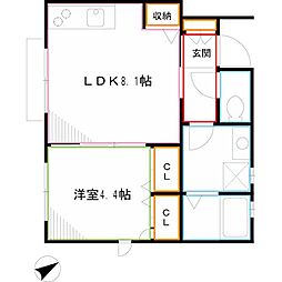 デザインコート吉祥寺456 1LDKの間取図画像