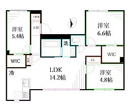 THEHALE 3LDKの間取図画像