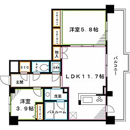 プレミアコンフォート西荻窪 2LDKの間取図画像
